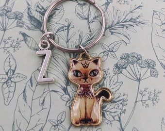 Katzen Schlüsselring, Katzenliebhaber Geschenke, Katzen Schlüsselanhänger, Katzen Accessoires, Charm Schlüsselring, Tier Schlüsselring, Tier Liebhaber Geschenke, personalisierter Schlüsselring,