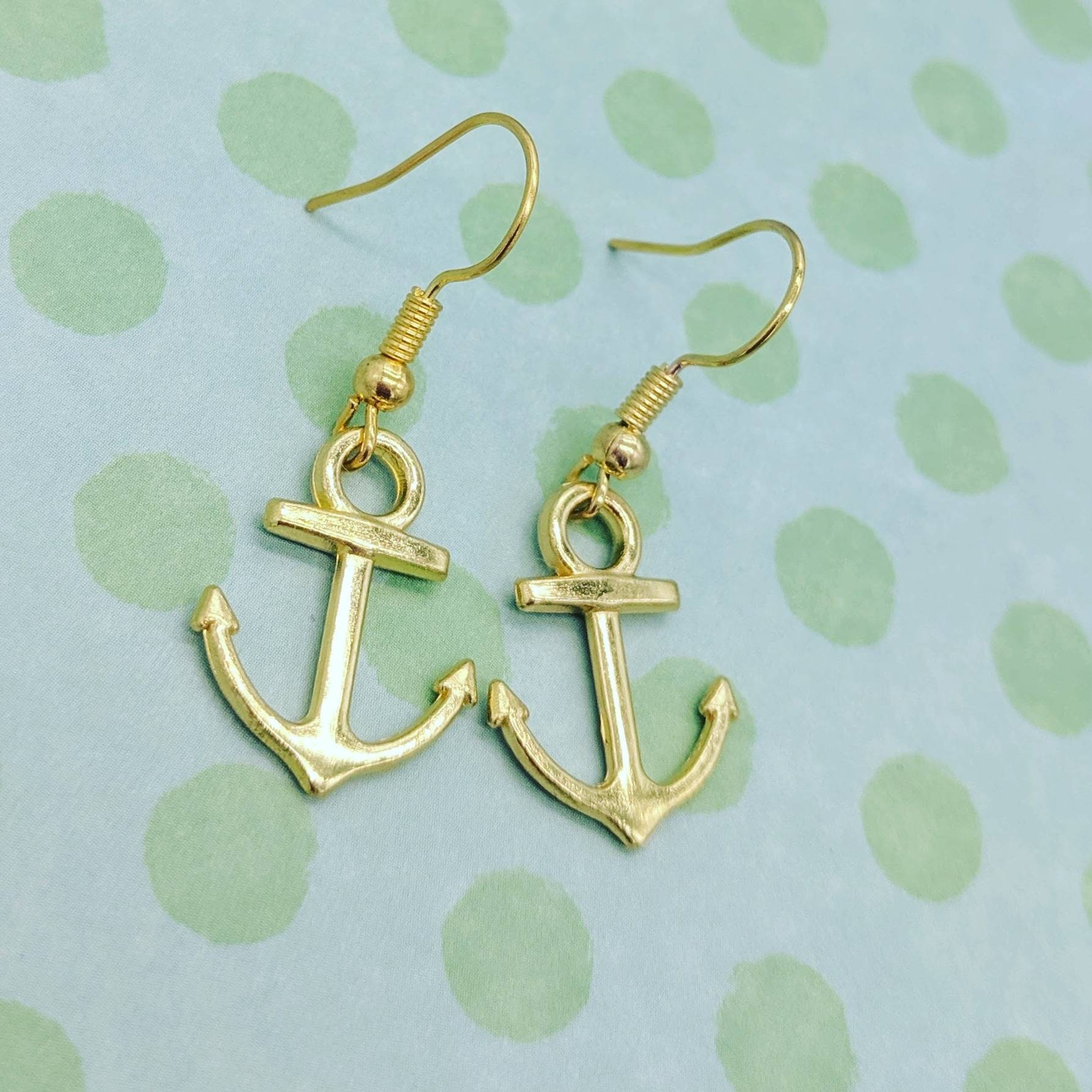 Blue Anchor Earrings // Sailor Earrings // Nautical Ocean 