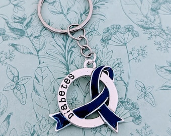 Diabetic keyring, medical alert, awareness keychain, initial keyring, alert gift, diabetic gifts, medical Id, stocking filler, diabetic