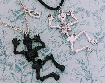 Skeleton necklace, Halloween necklace, Halloween jewelry, skeleton jewelry, skeleton lover gifts, gifts for goths, gothic necklace,