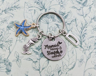 Mermaid keyring, mermaid keychain, mermaid gift, mermaid accessories, stocking stuffers, stocking fillers, sister gifts, personalised gifts