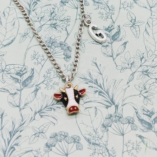 Collier de vache, pendentif de vache, cadeaux d’amour de vache, collier d’animal, pendentif d’animal, cadeaux d’amoureux d’animaux, collier personnalisé, père Noël secret,