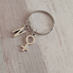 Feminist keyring, initial keyring, gifts for her, personalised keyring, sister gifts, womens accessory, girls keyring, bff gifts, Venus gift