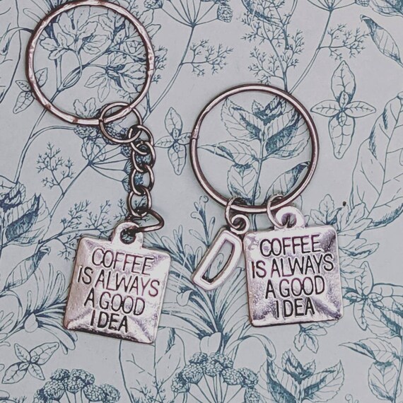Coffee keychain, coffee lover gifts, coffee addict gifts, coffee inspired, coffee themed, caffeine Keychain, caffeine gifts, barista gifts,
