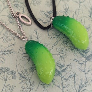 Pickle necklace, pickle jewellery, pickle lover gifts, foodie gifts, foodie lover gifts, novelty necklace, quirky necklace, secret Santa,