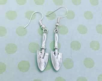 Gardening earrings, Spade earrings, gardener gifts, charm earrings, gift for garden lovers, gardener jewelry, florist gifts, gifts for her