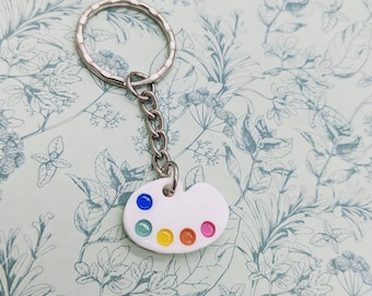 Paint pallet Keyring, artist gifts, artist keychain, paint themed, art teacher gifts, bag charm, art student gifts, art lover, bff gifts,