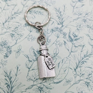 Alice keyring, Alice keychain, fandom gifts, fairytale, keyring gifts, drink me, bag charm, zipper charm, stocking fillers, bff gifts,