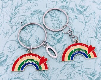 LGBT Keyring, LGBTQ Keychain, pride Keyring, rainbow pride gifts, gifts for girlfriend, pride flag, pride keychain, rainbow bag accessories