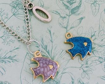 Kleurrijke ketting engelvis, cadeaus engel visliefhebber, sieraden visthema, cadeau viseigenaar, visbedels, nautische ketting, nautisch