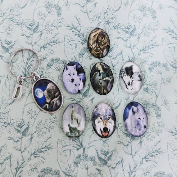 Wolf keychain, wolf initial Keyring, wolf lover gifts, wolf inspired, wolf themed, animal gifts, animal inspired, bag charm, bag accessories