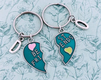 Set of 2 best friend keyrings, best friend gifts, children's Keychain, children gifts, gifts for best friends, best friend birthday gifts,