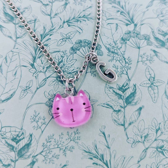 Pink Cat Necklace Children's Jewellery Children Gifts Etsy