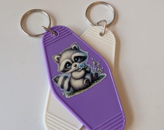 Cute grey raccoon keyring, raccoon lover gifts, raccoon accessories, raccoon charms, raccoon themed, animal lover gifts, animal themed,