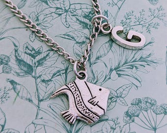Tropische ketting met engelvissen, tropische engelvis sieraden cadeaus, cadeau engel vis liefhebber, cadeau tropische vis eigenaar, nautisch geïnspireerd cadeau