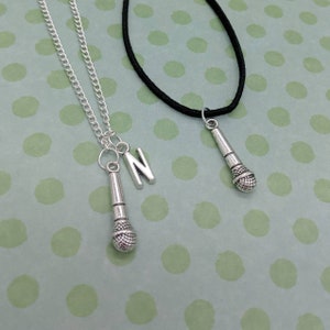 Microphone necklace, musician gifts, personalised necklace, musician necklace, performers necklace, music teacher gifts, singer gifts