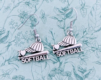 Softball Ohrringe, Softball Mama Schmuck, Softball Mama Geschenke, Softball Liebhaber Geschenke, Sport Ohrringe, Sport Schmuck, Softball Trainer Geschenke,