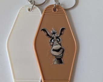 Donkey keyring, donkey keychain, donkey charm, donkey lover gifts, gifts for donkey lovers, donkey themed, mule gifts, donkey jewelry,