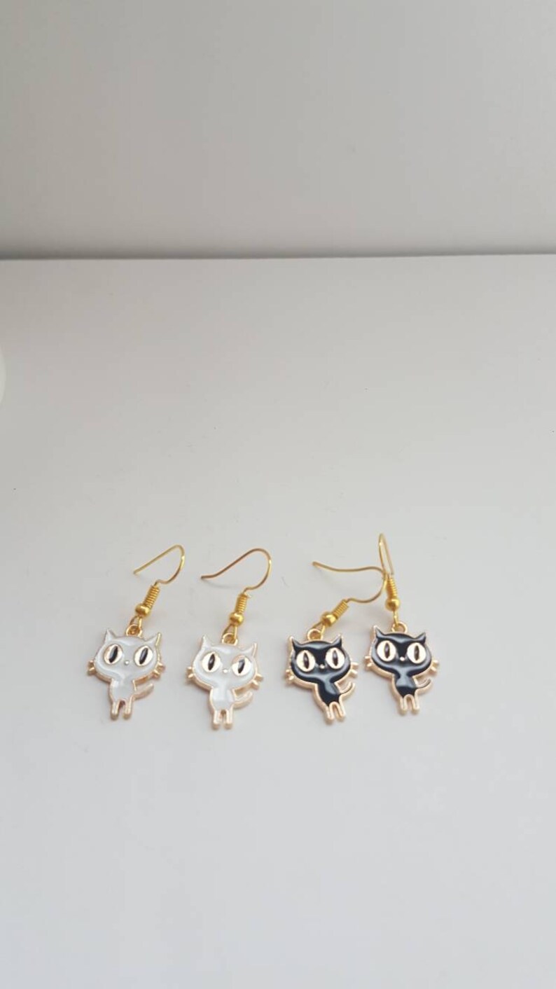 Cat Earrings Cat Jewelry Novelty Earrings Novelty Jewelry Etsy UK