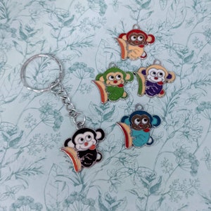 Affe Schlüsselanhänger, Geschenke für einen Affenliebhaber, Taschenanhänger, Tier-Schlüsselanhänger, Affe Schlüsselanhänger, personalisierter Schlüsselanhänger, Tierliebhaber Geschenke, Charme Geschenk