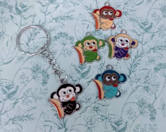 Monkey keyring, gifts for a monkey lover, bag charm, animal keyring, monkey keychain, personalised keyring, animal lover gifts, charm gift