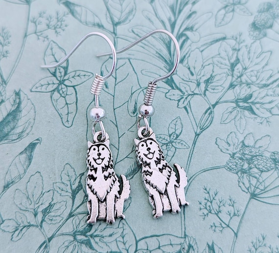 Husky dog earrings, husky lover gifts, Siberian huskies, dog jewelry, husky mom gifts, husky mum gifts, mother's day gifts, dog mom,