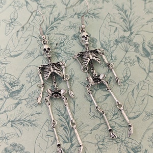 Skeleton earrings, skeleton jewellery, Halloween earrings, Halloween jewelry, skeleton accessories, Halloween accessories, statement earring