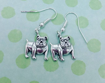 Bulldog earrings, dog jewellery, bulldog lovers, animal jewelry, charm earrings, mum gifts, canine gift, dog lover gifts, sister gifts