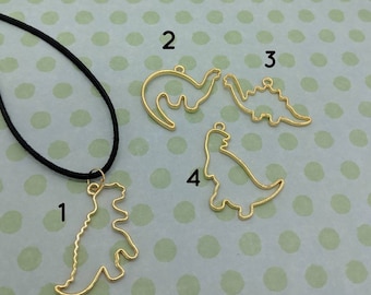 Collar de dinosaurios, joyas de dinosaurios, regalos para amantes de los dinosaurios, regalos para ella, collar de amuletos, collar de novedades, collar de oro, regalos para hermanas