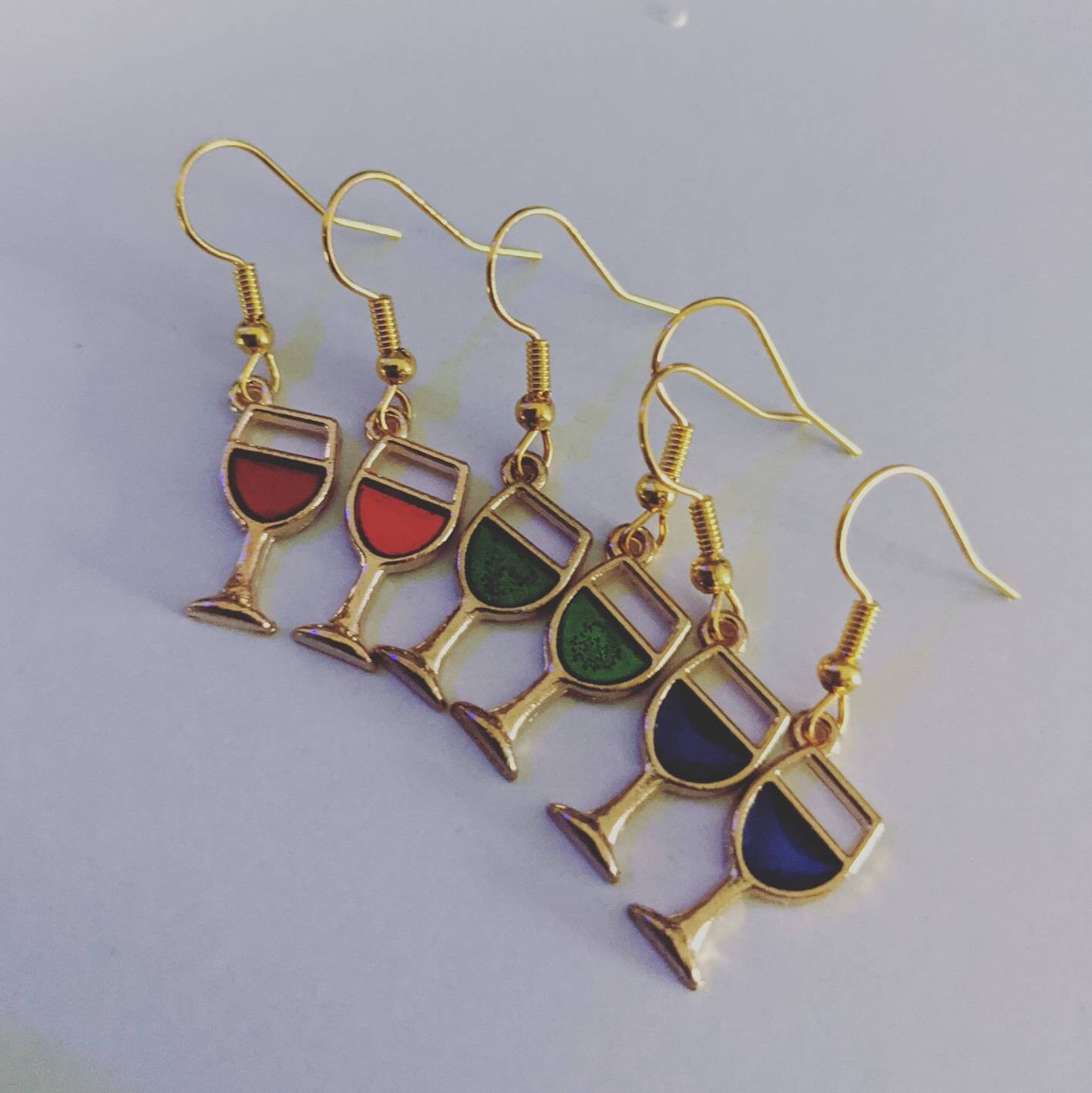 Wine Earrings Wine Glass Earrings Red Wine Charm Earrings Etsy UK