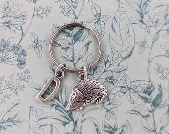 Hedgehog Keyring, hedgehog keychain, hedgehog lover gifts, personalised keyring, animal lover, woodland animal themed, mum gifts,  bff gifts
