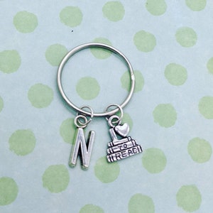Teacher keychain, teacher gifts, book keyring, reader gift, author gifts, reader keychain, writer gifts, stocking fillers, book lover gifts