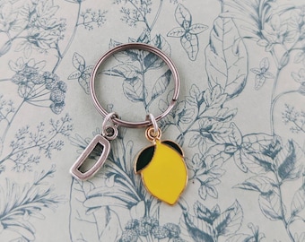 Lemon keychain, fruit Keyring, fruit lover gifts, fruit themed, vegan themed, vegan Keyring, personalised keyring, vegan inspired, bff gifts