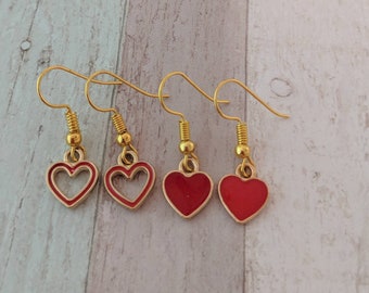 Valentines day gifts, heart earrings, heart jewelry, love earrings, love jewelry, girlfriend gifts, mum jewelry, mum earrings,