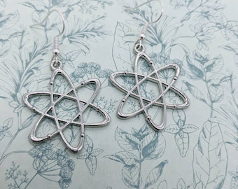 Atom earrings, science jewellery, science lover gifts, scientists gifts, chemistry jewelry, geek Jewellery, molecular jewellery, geek gifts,