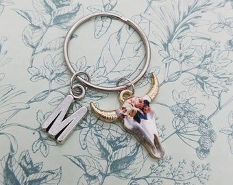 Bull skull keychain deals