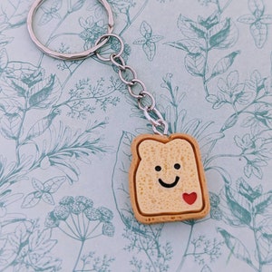 Toast keychain, bakery Keychain, baker gifts, pastry chef Keychain, pastry chef gifts, kawaii Keychain, kawaii accessories, waitress gifts,