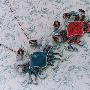 Crab necklace, crab jewellery, crab lover gifts, nautical jewelry, ocean lover gifts, summer gifts, statement necklace, crab themed,