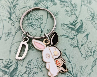 Rabbit Keychain, skeleton Keychain, Halloween keychain gifts, Halloween accessories, Halloween lover gifts, gothic bag accessories,