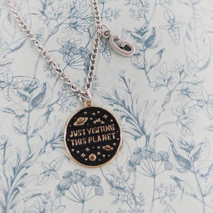 Alien necklace, alien jewellery, gifts for alien believers, UFO necklace, UFO themed gifts, UFO inspired, space necklace, space themed,
