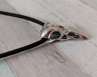 Krähenschädel Halskette, Vogel Schmuck, Gothic Halskette, Gothic Schmuck, Hexen Halskette, Hexen Schmuck, Pagan Halskette, Wicca Halskette,
