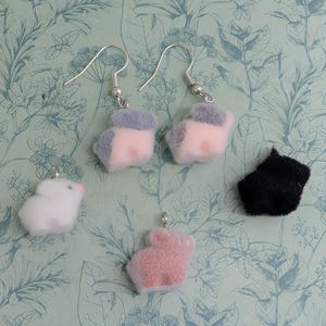 Flauschige süße Schwein Ohrringe, Schwein Schmuck, Schwein Liebhaber Geschenke, Schwein Mutter Geschenke, Schwein inspiriert, Bauernhof Tiere Ohrringe, Bauern Frau Geschenke,