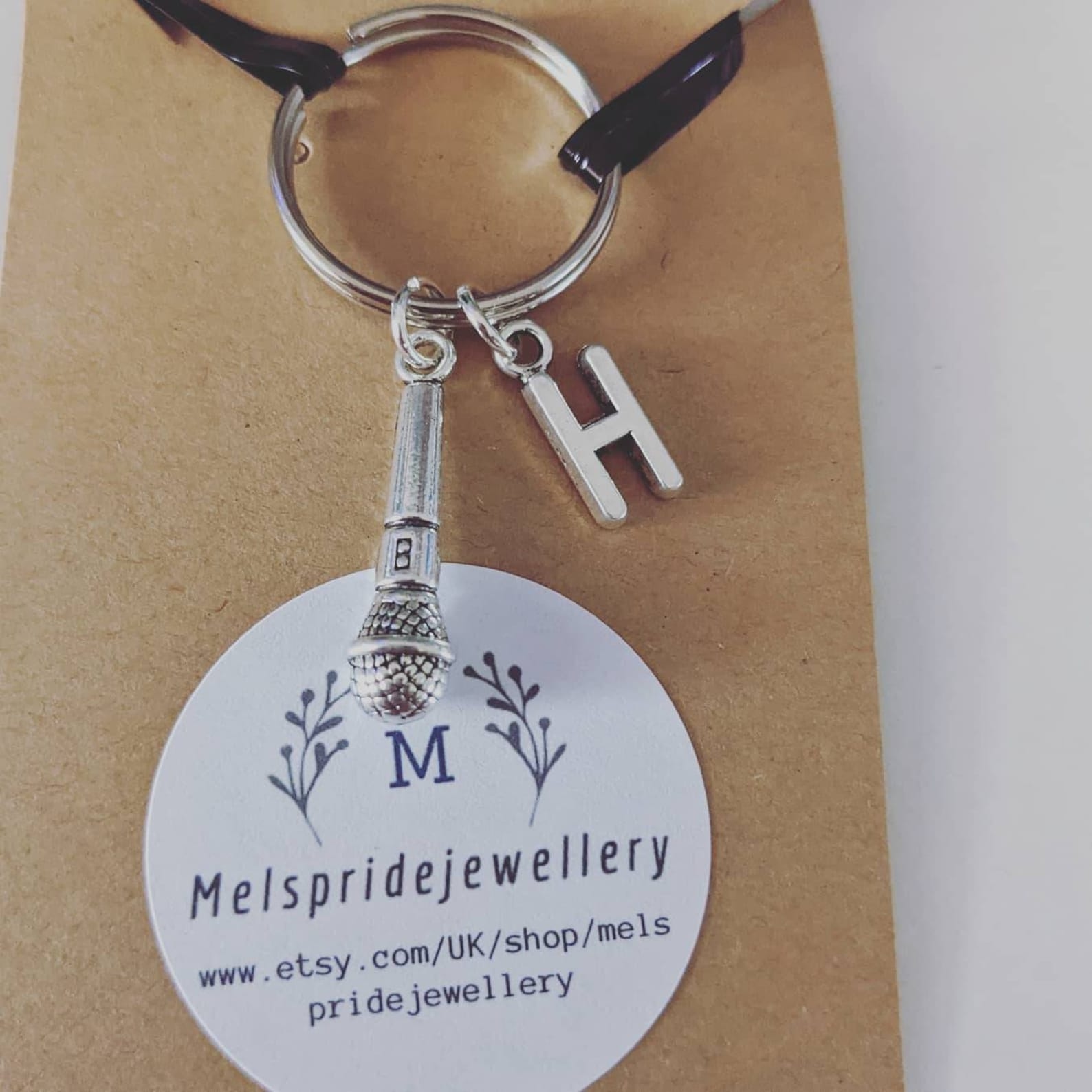 Microphone Keychain Initial Keyring Personalised Keyring Etsy UK