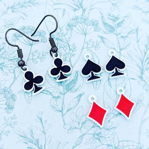 Pendientes de naipes, pendientes de as de picas, regalos de mago de cartas, pendientes de casino, regalos de jugador de casino, regalos de jugador, pendientes divertidos,