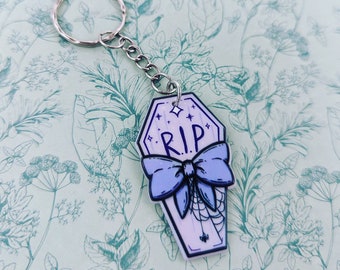 Coffin keychain, gothic keychain, vampire inspired gifts, vampire keychain, horror fan gifts, coffin charm, gothic themed gifts, bff gifts,
