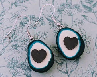 Pendientes de aguacate, joyas de aguacate, amantes del aguacate, regalos gastronómicos, regalos para veganos, pendientes de frutas, joyas de frutas, regalos para verduleros,