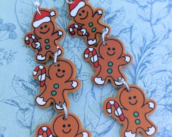 Lebkuchen Ohrringe, Weihnachtsohrringe, Weihnachtsschmuck, Lebkuchen Schmuck, Adventskalender, Wichtelgeschenke, Weihnachtsfeier,