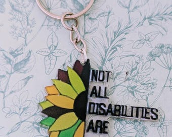 Not all disabilities are visible keyring, disability awareness keyring, autism inspired gifts, autism awareness, ADHD awareness, ADHD gifts,