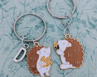 Hedgehog Keyring, hedgehog keychain, hedgehog lover gifts, animal lover, woodland animal themed, hedgehog themed gifts, gifts for mom,