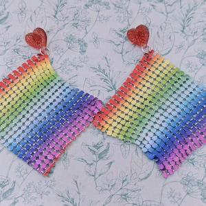 Rainbow earrings, LGBT earrings, LGBT jewellery, secret santa, pride earrings, statement earrings, LGBTQ earrings, rainbow jewellery,